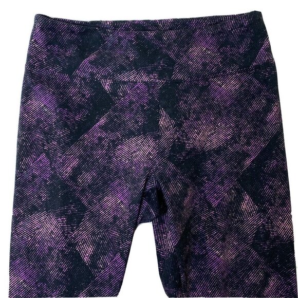 Marika Pull On Leggings Womens size Medium Ankle Length Black Purple - Picture 3 of 6